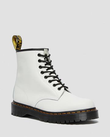 Men's Dr Martens 1460 Bex Smooth Leather Platform Boots White | AU 551ILH